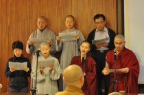 Chanting a Tibetan hymn